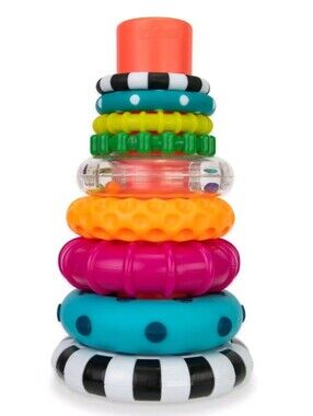 Sassy Stacks of Circles Stacking Ring STEM Learning Toy, 9 Piece Set
